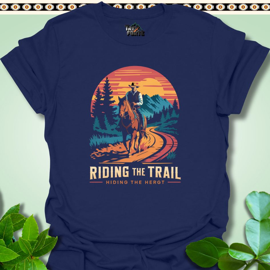 T-Shirt Navy / S Riding the Trail Hiking the Heights T-Shirt  TrekForte Adventure Apparel