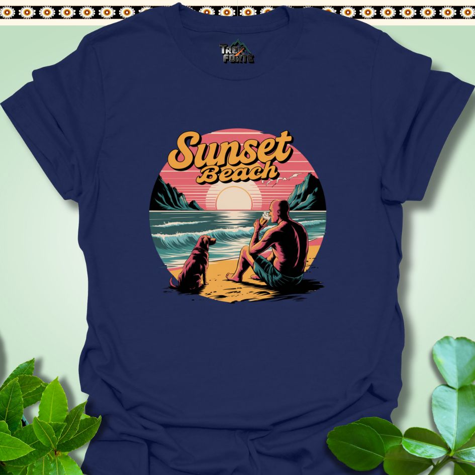 T-Shirt Navy / S Sunset Beach Serenity Funny T-Shirt | TrekForte Apparel