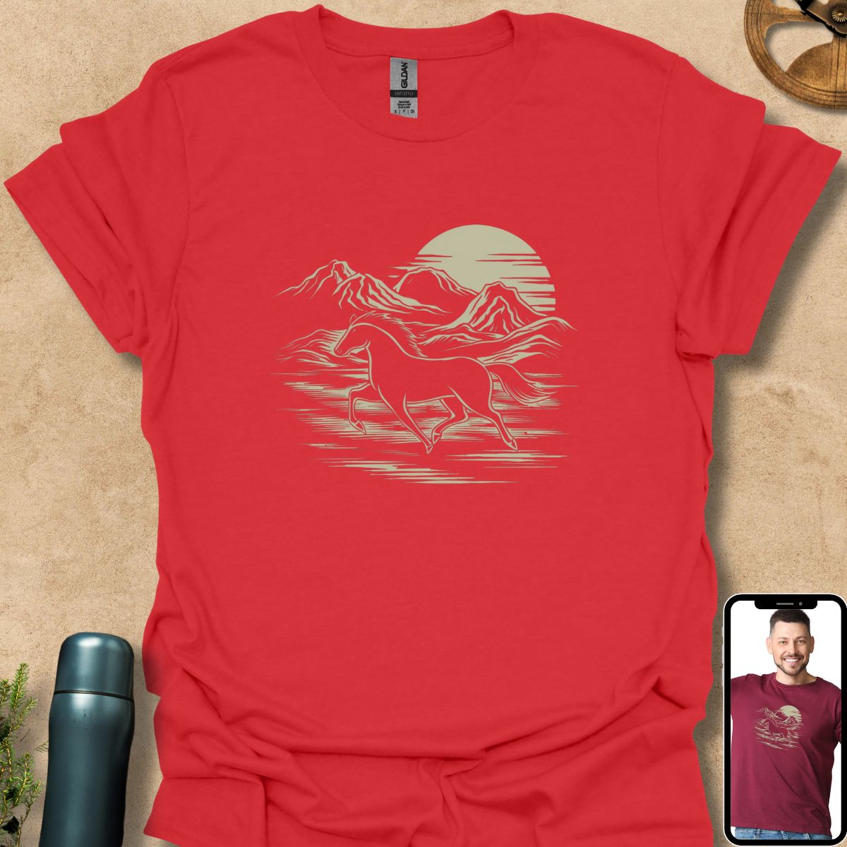 T-Shirt Red / S Galloping Through Twilight