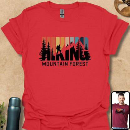 T-Shirt Red / S Hiking Mountain Forest