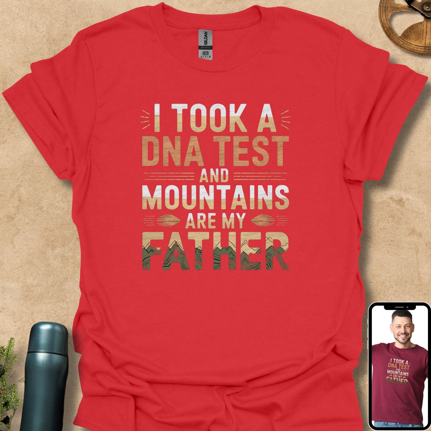 T-Shirt Red / S Mountains Are My Father