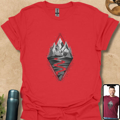 T-Shirt Red / S Peaks and Pines Geometry