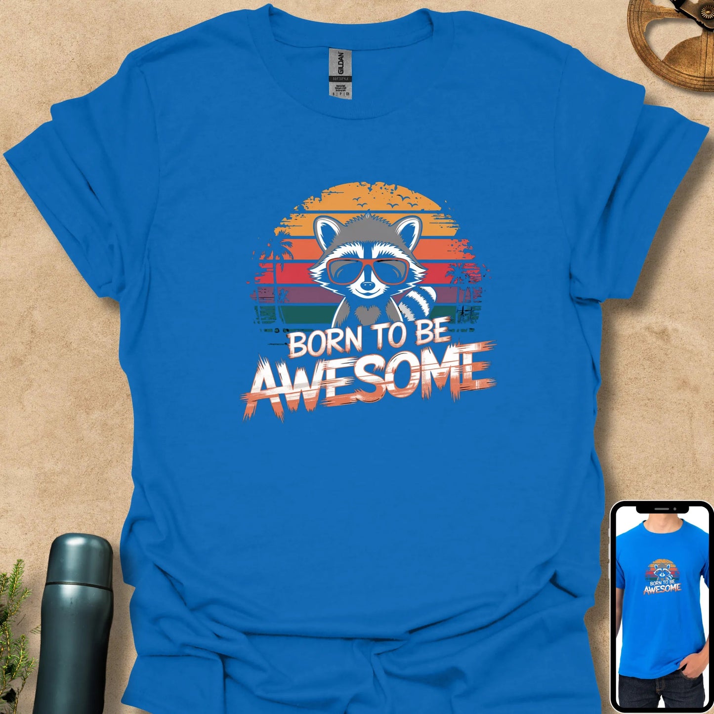 T-Shirt Royal / S Born to Be Awesome