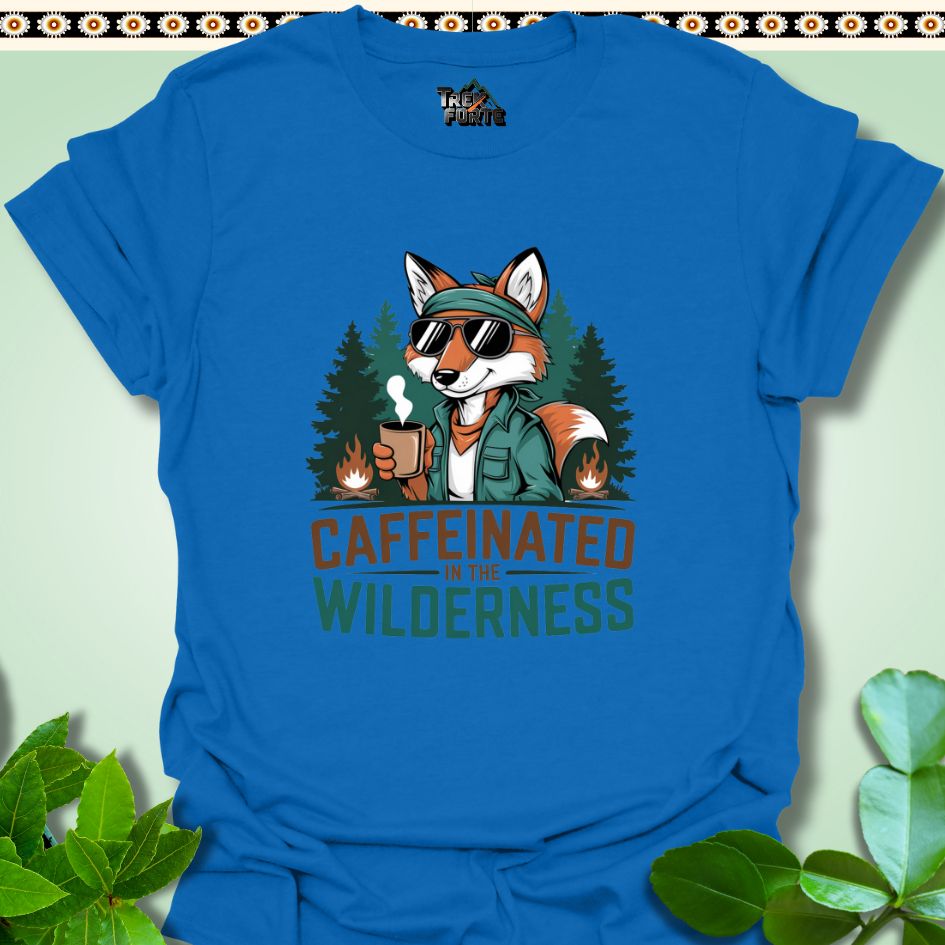 T-Shirt Royal / S Caffeinated In The Wilderness Funny T-Shirt | TrekForte Apparel