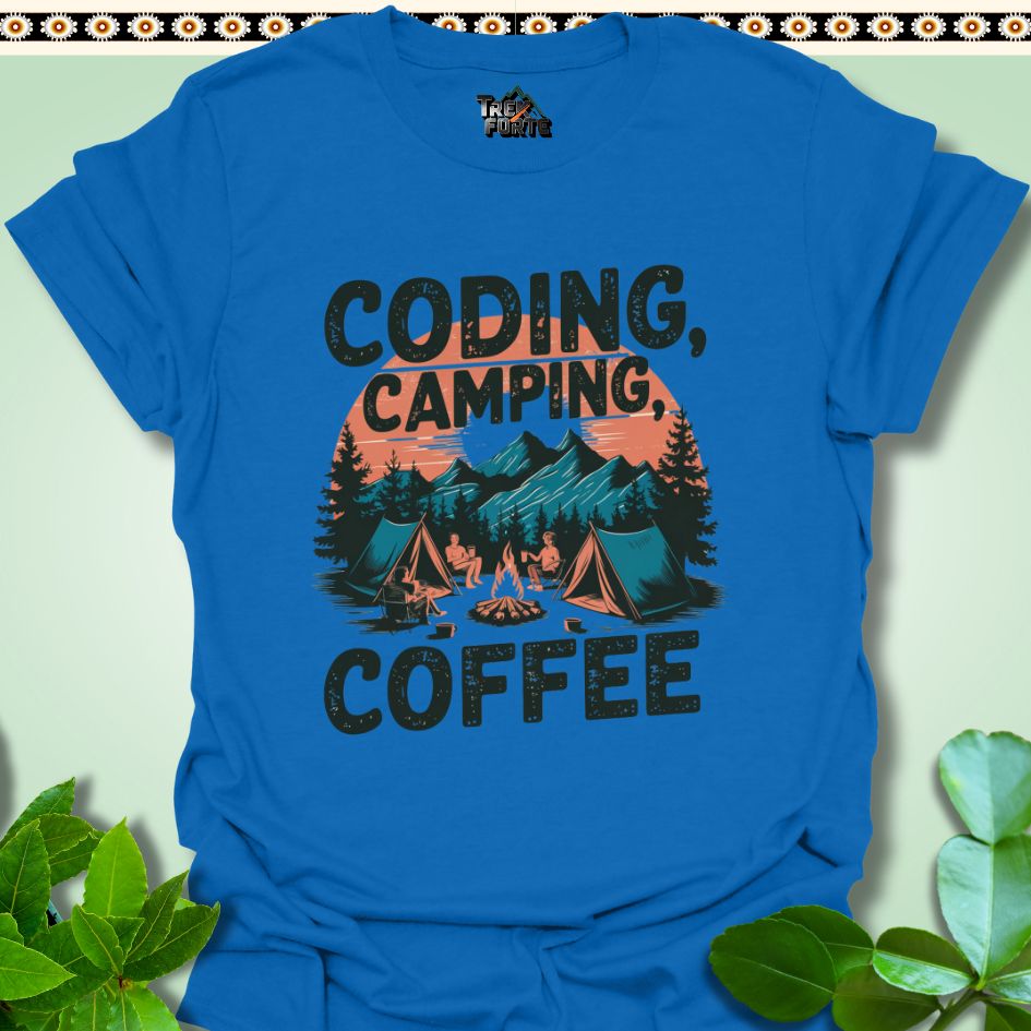 T-Shirt Royal / S Coding Camping Coffee Funny T-Shirt | TrekForte Apparel