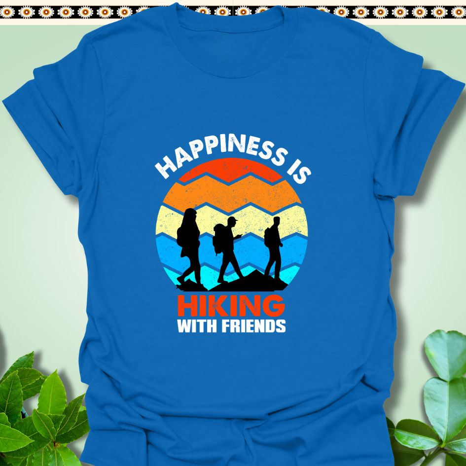 T-Shirt Royal / S Happiness Is Hiking With Friends T-Shirt  TrekForte Adventure Apparel