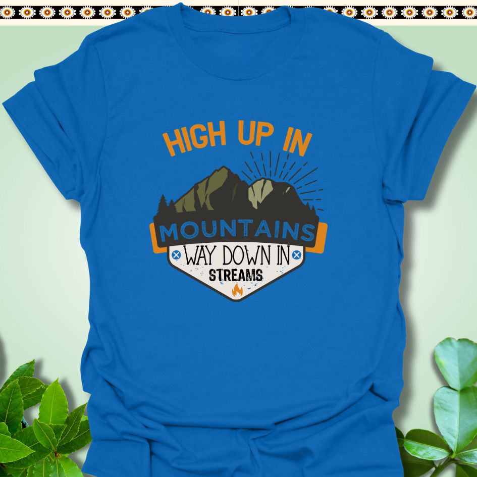 T-Shirt Royal / S High Up In The Mountains T-Shirt  TrekForte Adventure Apparel