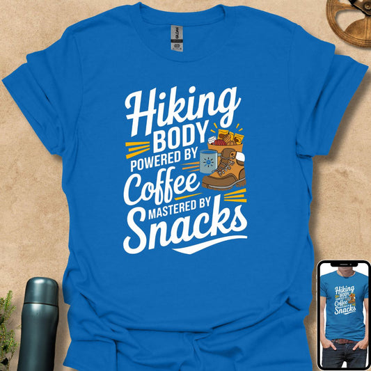 T-Shirt Royal / S Hiking Body Powered by Coffee Mastered by Snacks