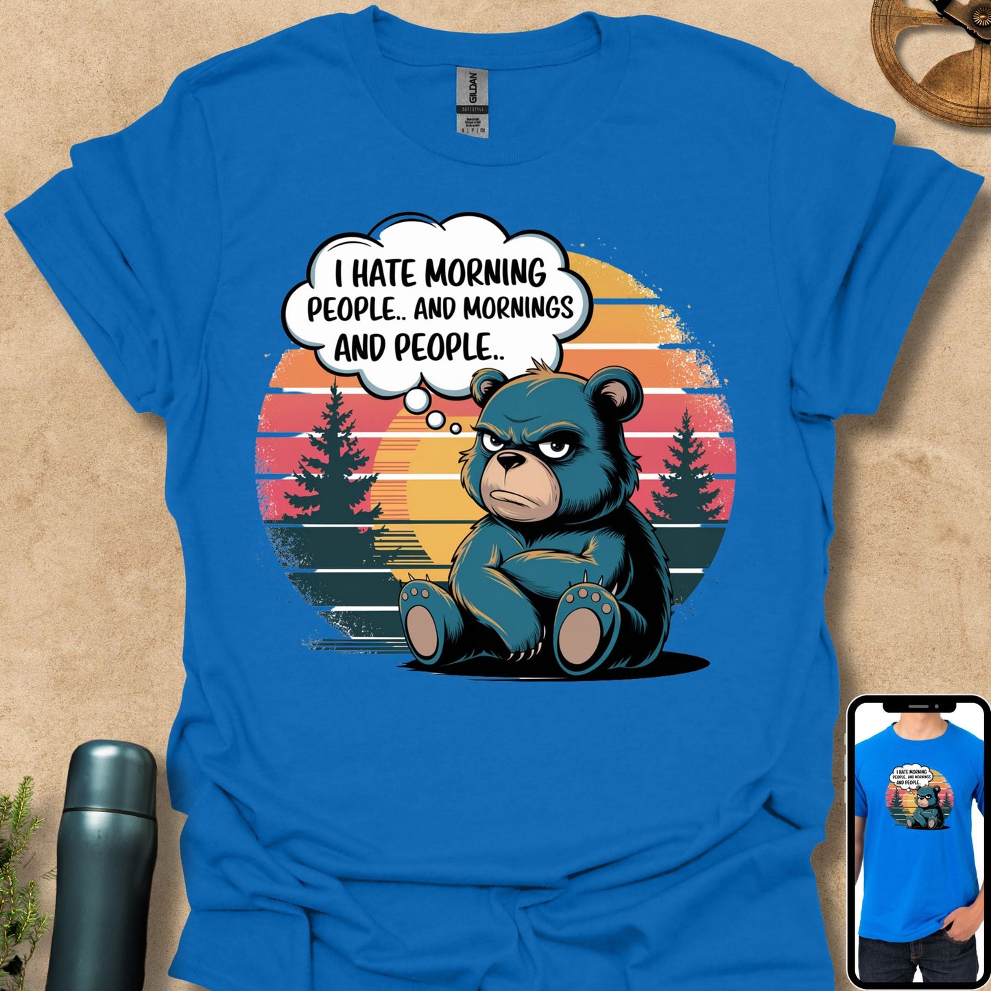 T-Shirt Royal / S Not a Morning Bear