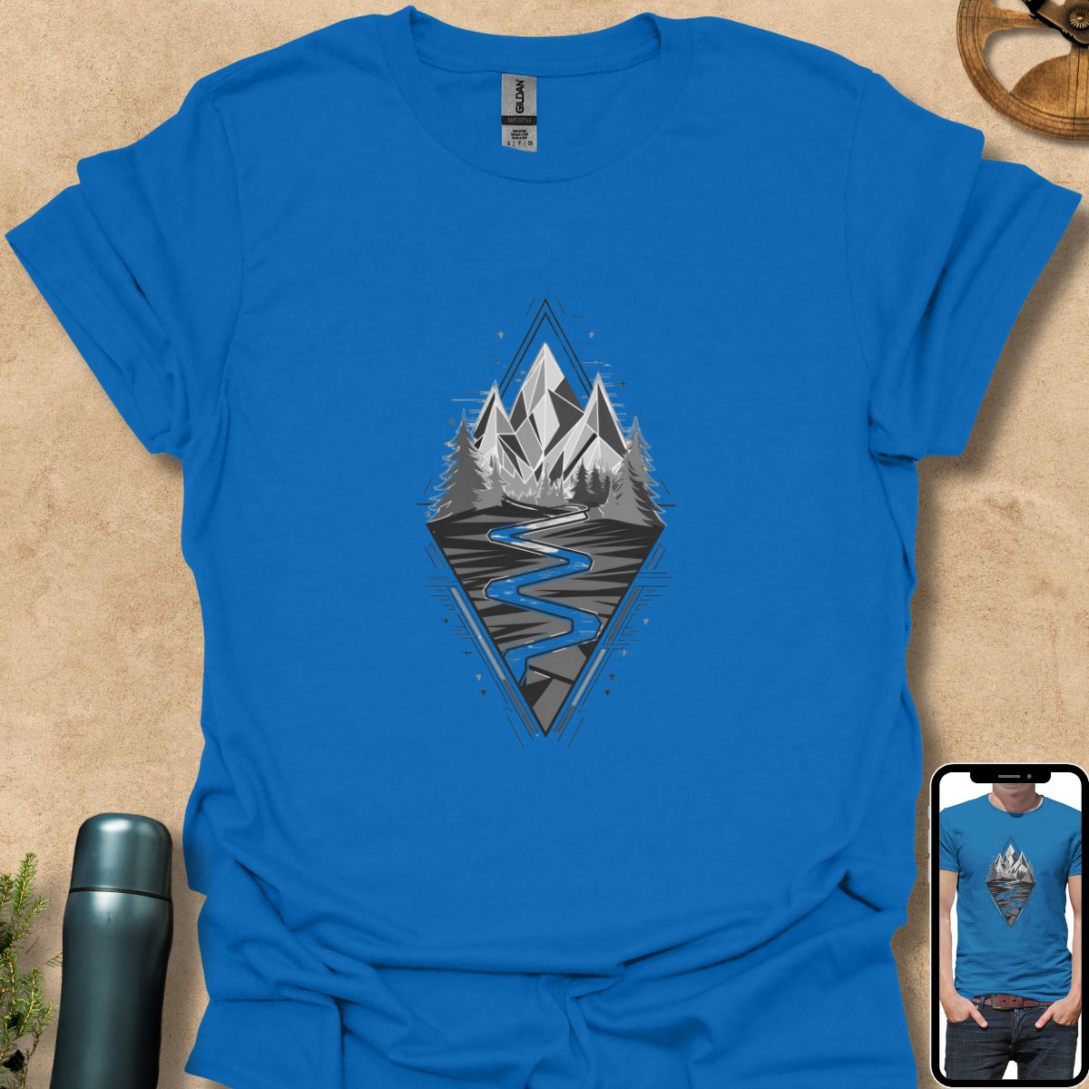 T-Shirt Royal / S Peaks and Pines Geometry