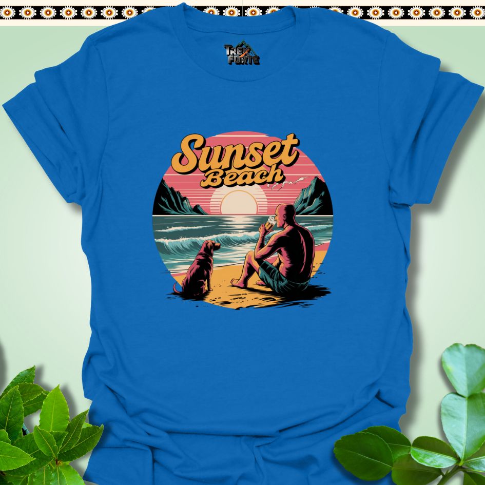 T-Shirt Royal / S Sunset Beach Serenity Funny T-Shirt | TrekForte Apparel