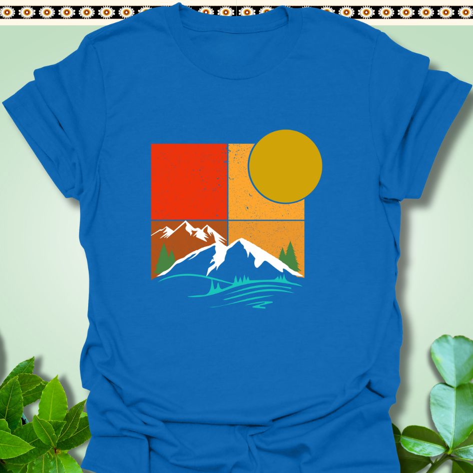 T-Shirt Royal / S Sunset Mountains Silhouette T-Shirt  TrekForte Adventure Apparel