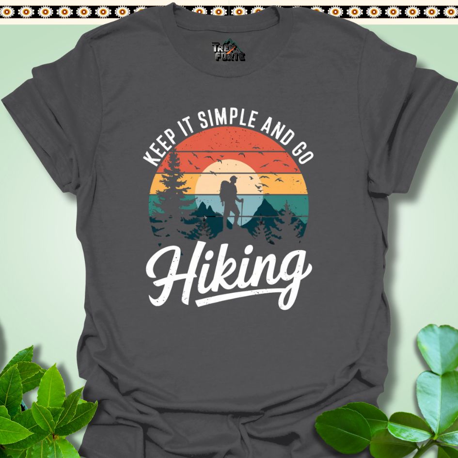 T-Shirt S / Charcoal Hiking T-Shirt - Keep It Simple And Go