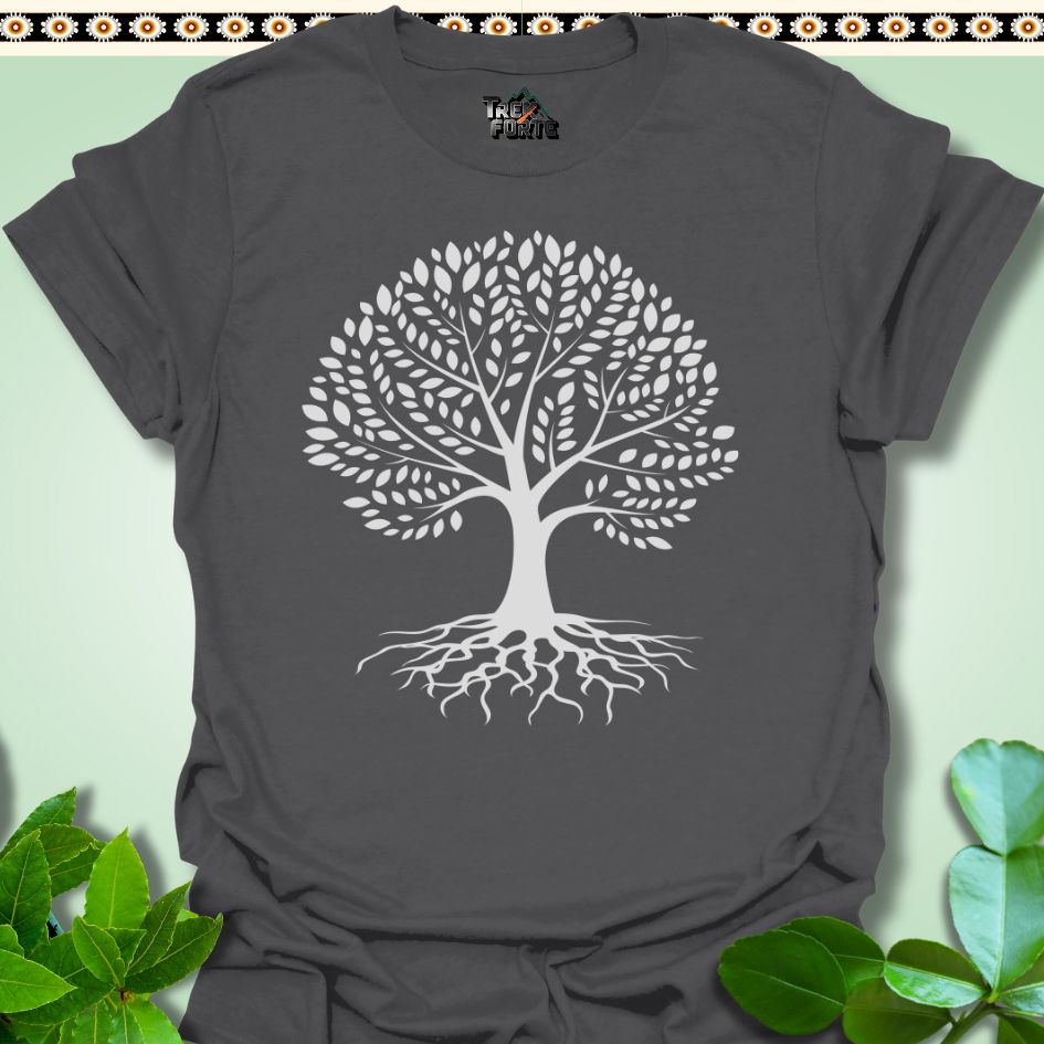 T-Shirt S / Charcoal Rooted Elegance Tree T-Shirt