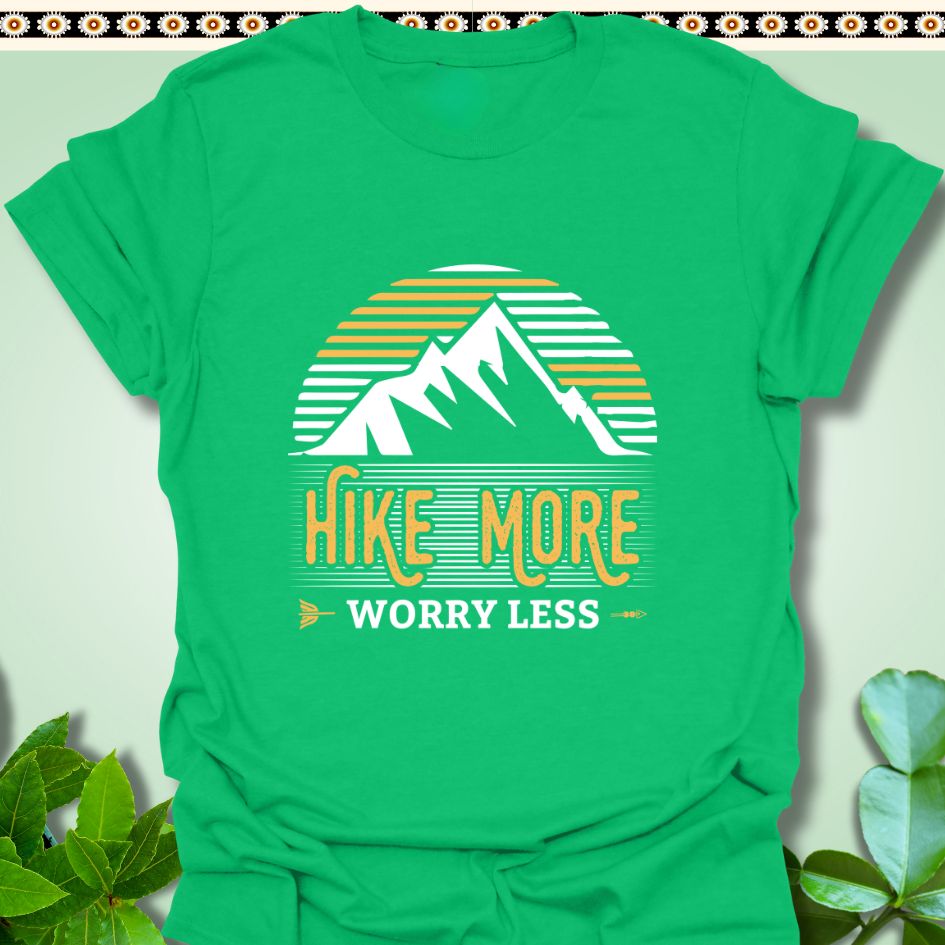 T-Shirt S / Irish Green Hike More Worry Less T-Shirt  TrekForte Adventure Apparel