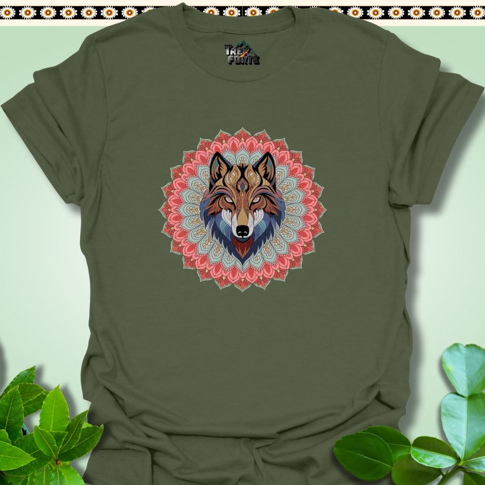 T-Shirt S / Military Green Lupine Harmony Mandala Funny T-Shirt | TrekForte Apparel