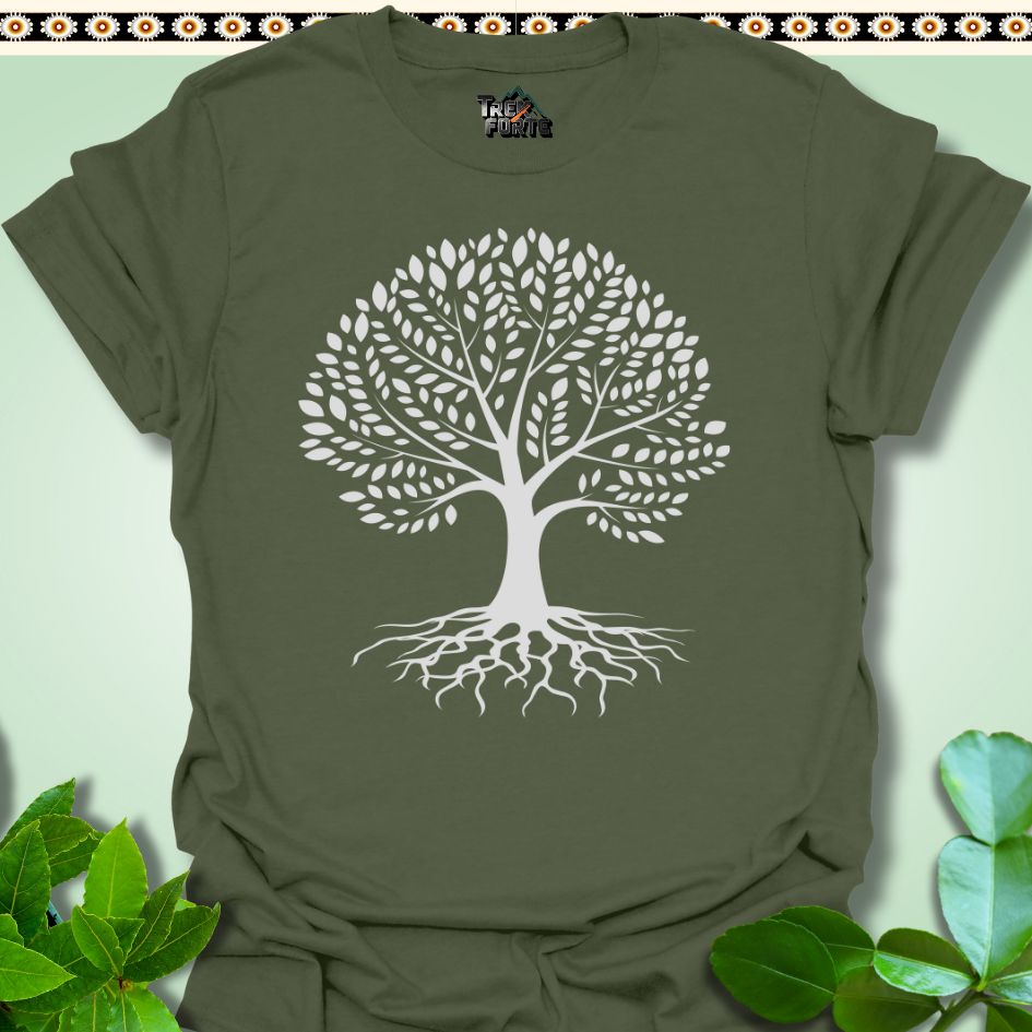 T-Shirt S / Military Green Rooted Elegance Tree T-Shirt