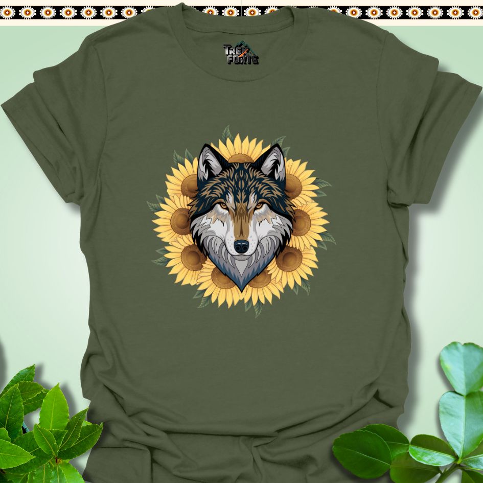 T-Shirt S / Military Green Wild Sunflower Majesty T-Shirt  TrekForte Adventure Apparel