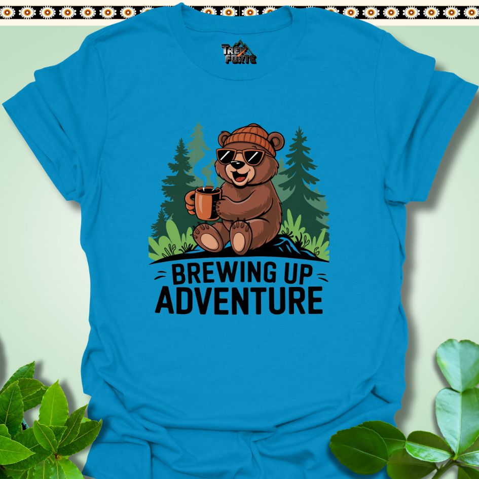 T-Shirt Sapphire / S Brewing Up Adventure Funny T-Shirt | TrekForte Apparel