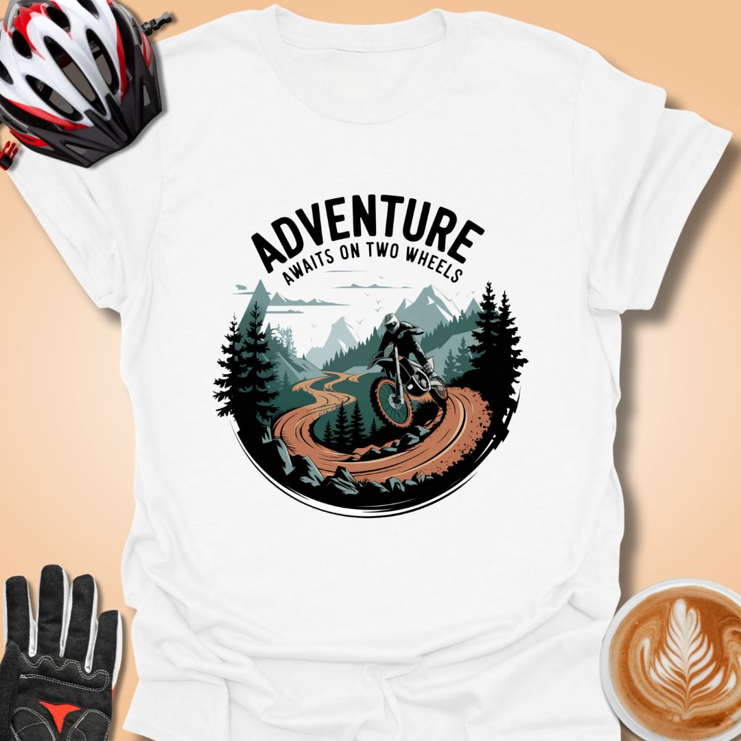 T-Shirt White / S Adventure awaits on two wheels