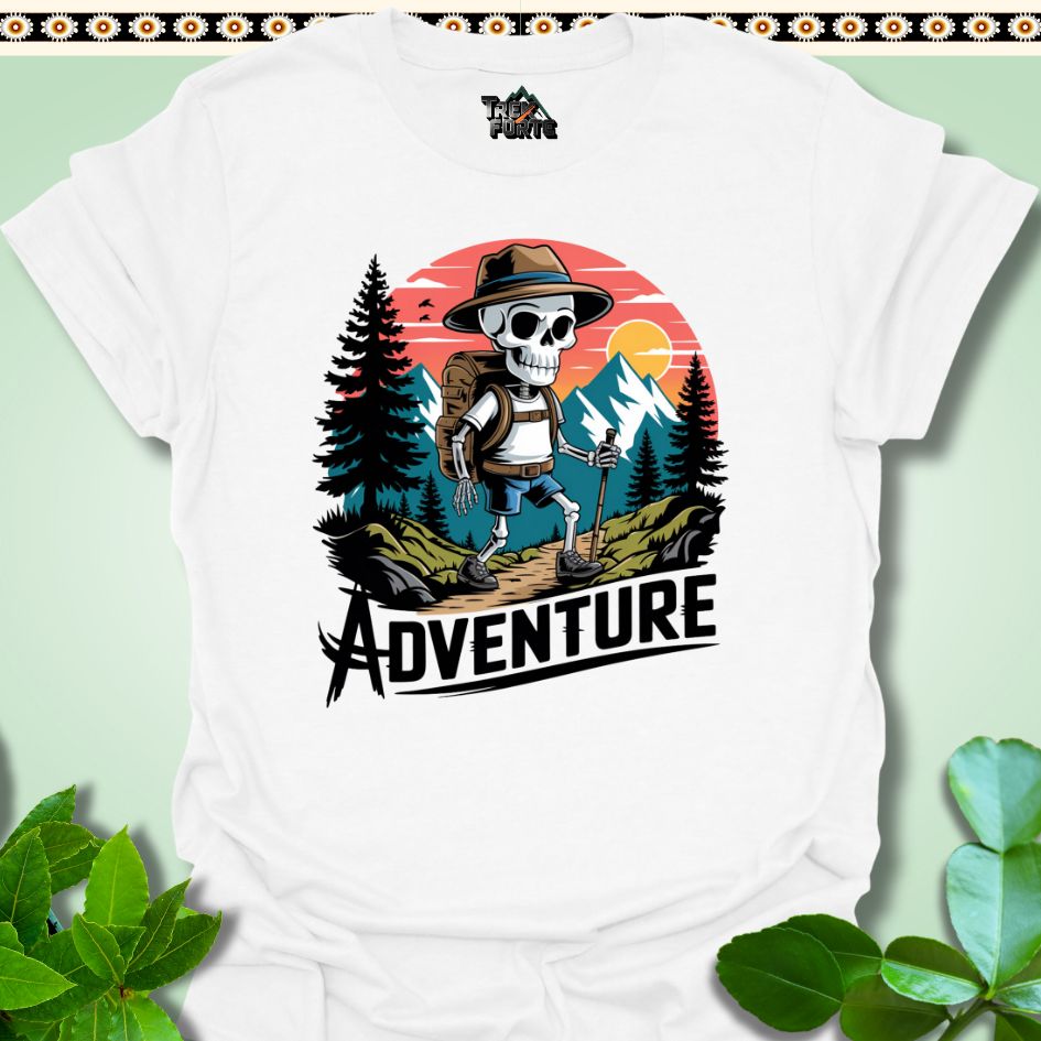 T-Shirt White / S Eternal Wanderer Hiking with a Skeleton Crew Funny T-Shirt | TrekForte Apparel